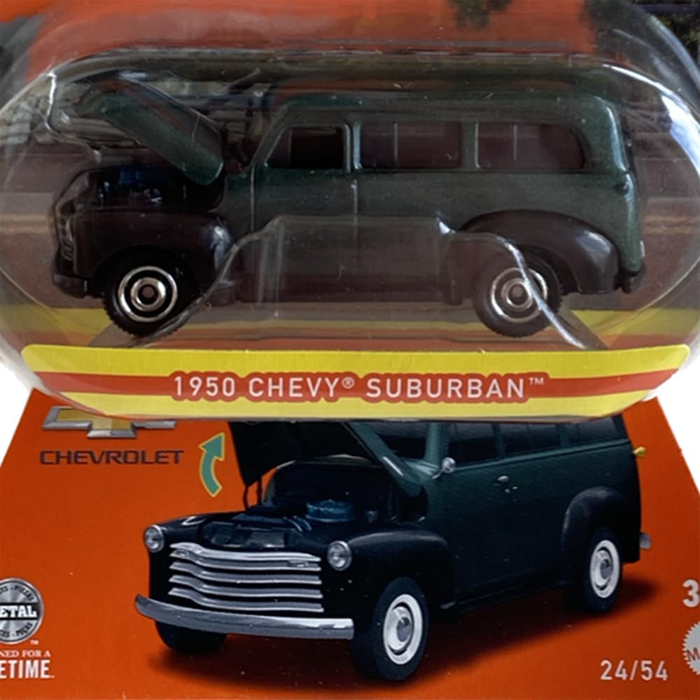 Vehículo fundido a presión de piezas móviles de Matchbox coleccionable – Chevy Suburban 1950  HLG09  Verde oscuro  Fabricado con zinc reciclado