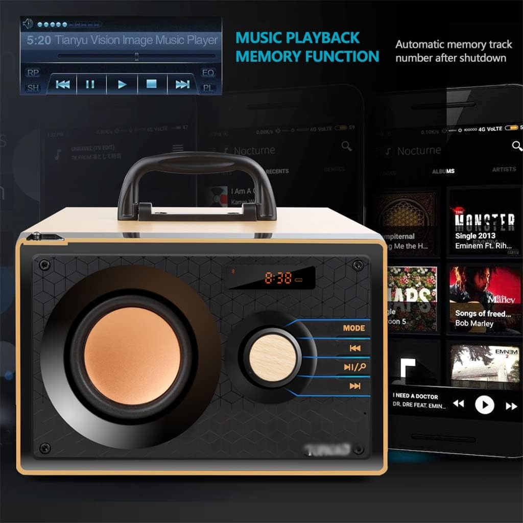 Altavoz Bluetooth portátil inalámbrico de alta potencia, radio FM, subwoofer estéreo al aire libre, soporte de graves de control remoto (color  A,
