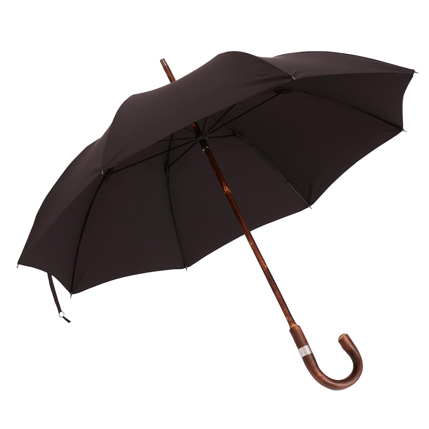 The London Umbrella – Crafted From A Single Piece Of English Chestnut – Black