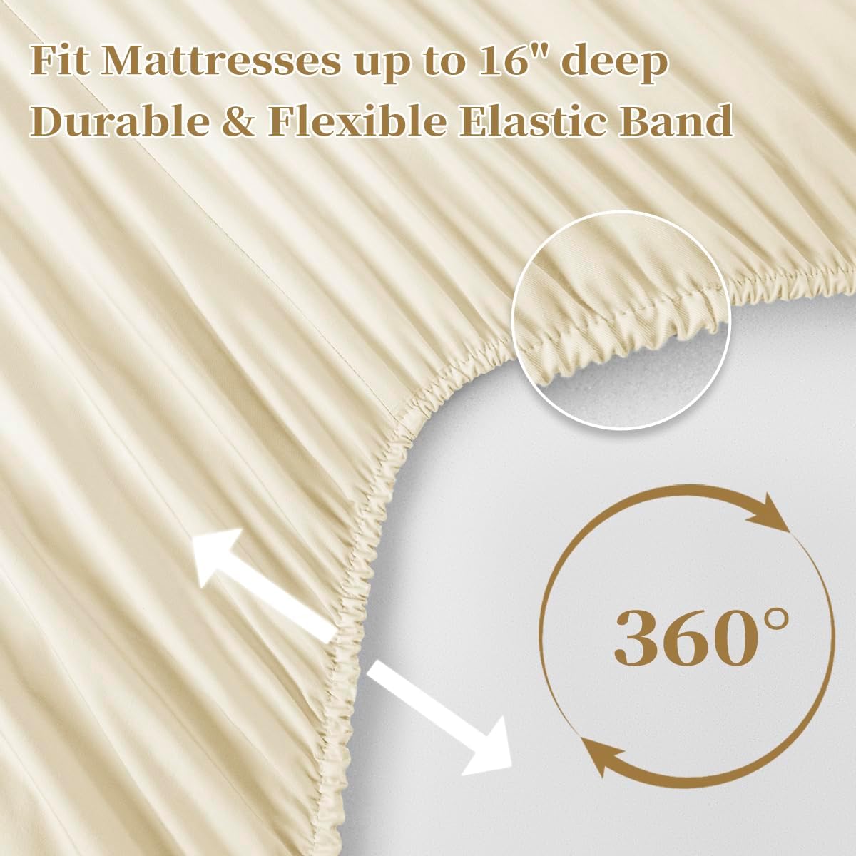 Juego de sábana para cama Shilucheng de microfibra y 1800hilos egipcios. Sábanas super suaves con bolsillos profundos de 16 pulgadas,