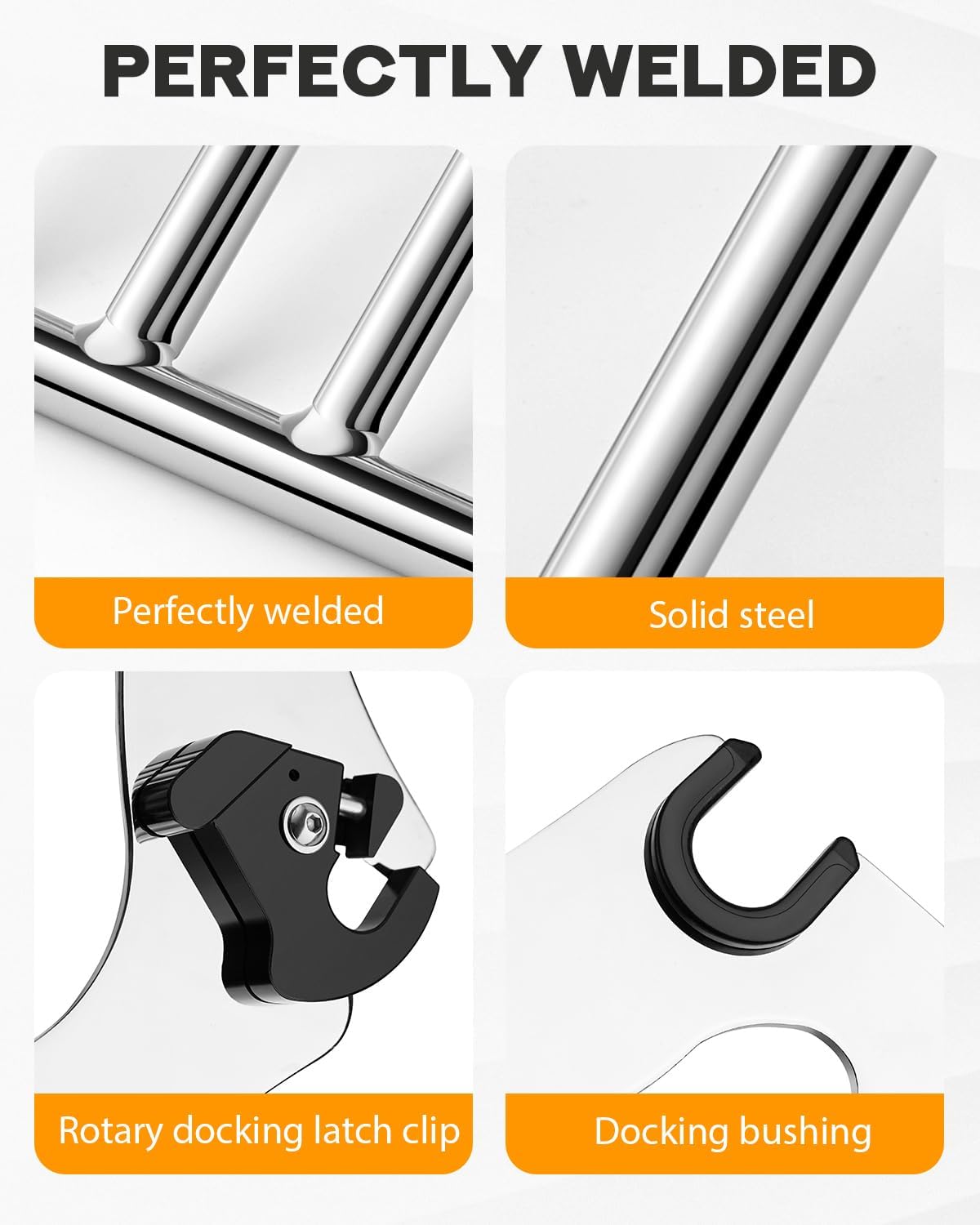 PBYMT Portaequipajes desmontable cromado de dos posiciones compatible con Harley Touring Road King Street Electra Glide 2009 y posterior