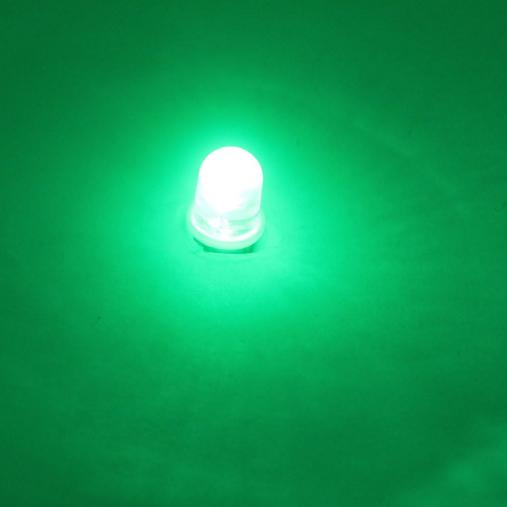 GutReise 10pcs E10 Tornillo 12V Punto Verde Led Bombilla Lámparas de Luz+10pcs E10 Base (DC12V, Verde)