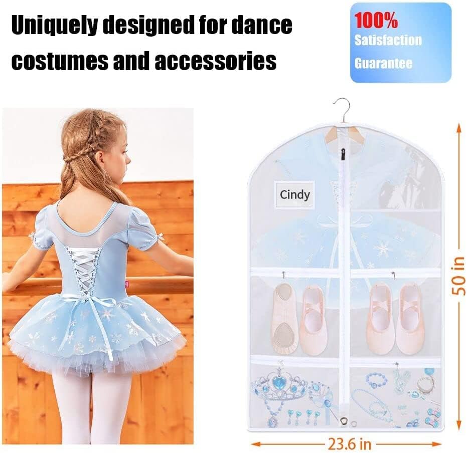 Bolsa de ropa, bolsas de ropa para colgar ropa, bolsas de ropa de baile transparentes para bailarines, bolsa de disfraces de baile, bolsa de