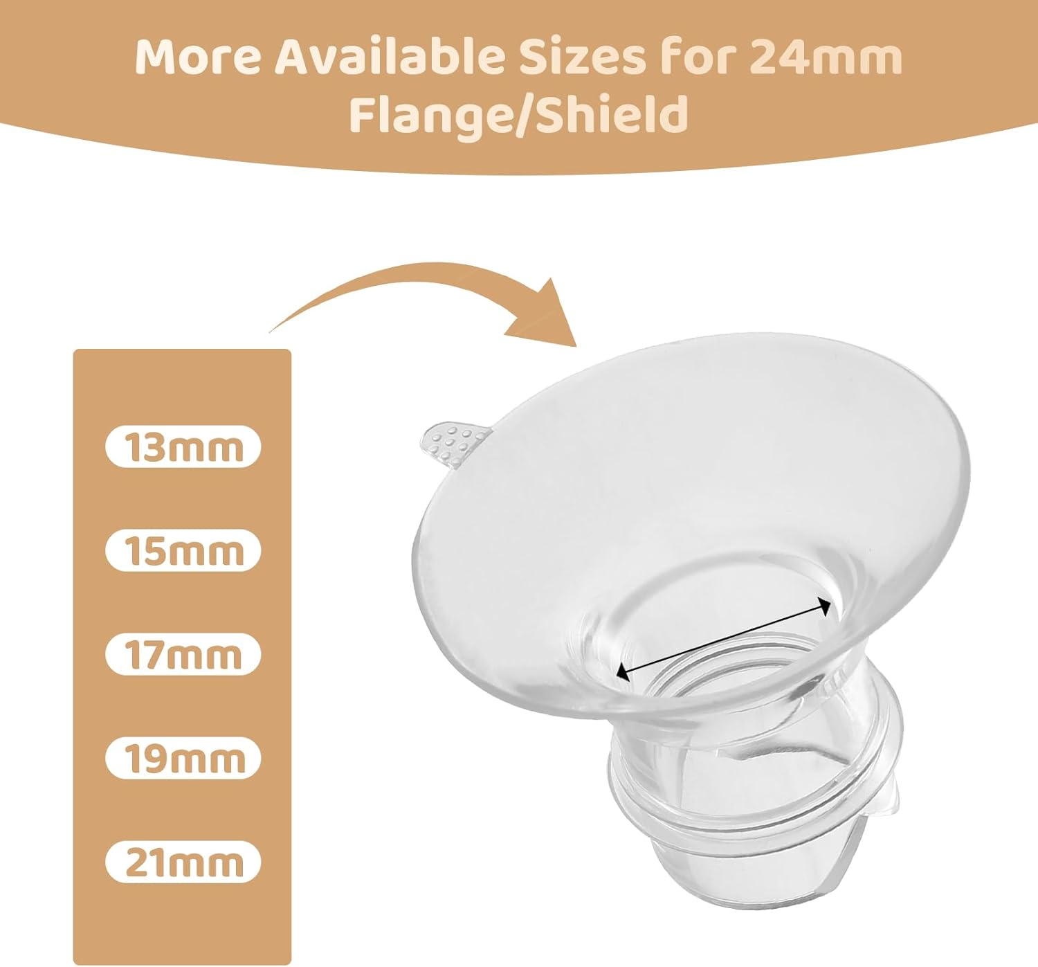 Insertos de brida de 0.748 in compatibles con extractores de leche MedelaSpectraTSRETEElvieMomcozyBellababy de 0.945 in, escudosbridas, reduce el