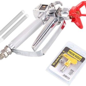 Pistola de pulverización sin aire de alta presión con 517 puntas y protector de punta, 2 filtros de pistola de pintura sin aire Pistola de pulverización sin aire de alta presión con 517 puntas y protector de punta, 2 filtros de pistola de pintura sin aire