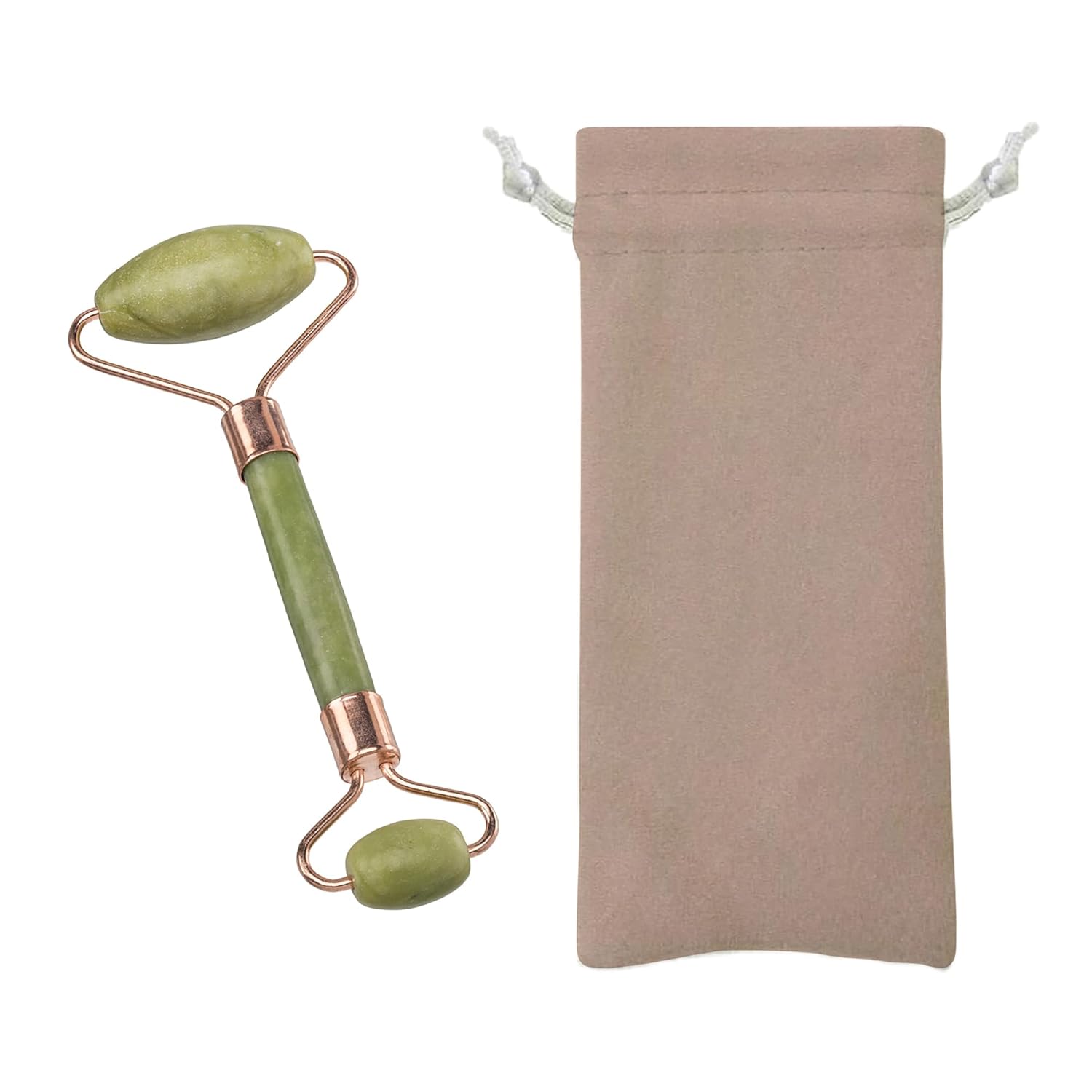Zoe Ayla – Rodillo facial de cristal de jade, 1 unidad, rodillo facial para mujeres y hombres, masajeador facial de doble extremo, desinflador