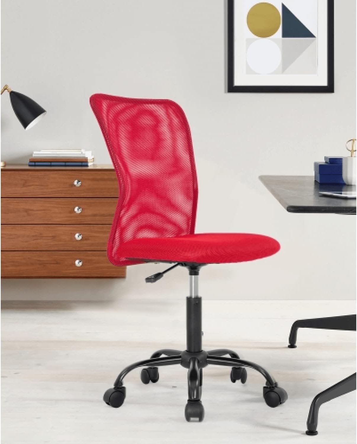 Silla de oficina sin brazos, silla de escritorio de malla, silla ergonómica para computadora con soporte lumbar, sillas ejecutivas giratorias