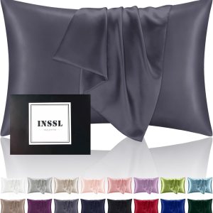 INSSL – Funda de almohada de seda de morera para mujeres, para cabello y piel, te mantiene cómoda y transpirable durante el sueño (tamaño estándar, INSSL – Funda de almohada de seda de morera para mujeres, para cabello y piel, te mantiene cómoda y transpirable durante el sueño (tamaño estándar,