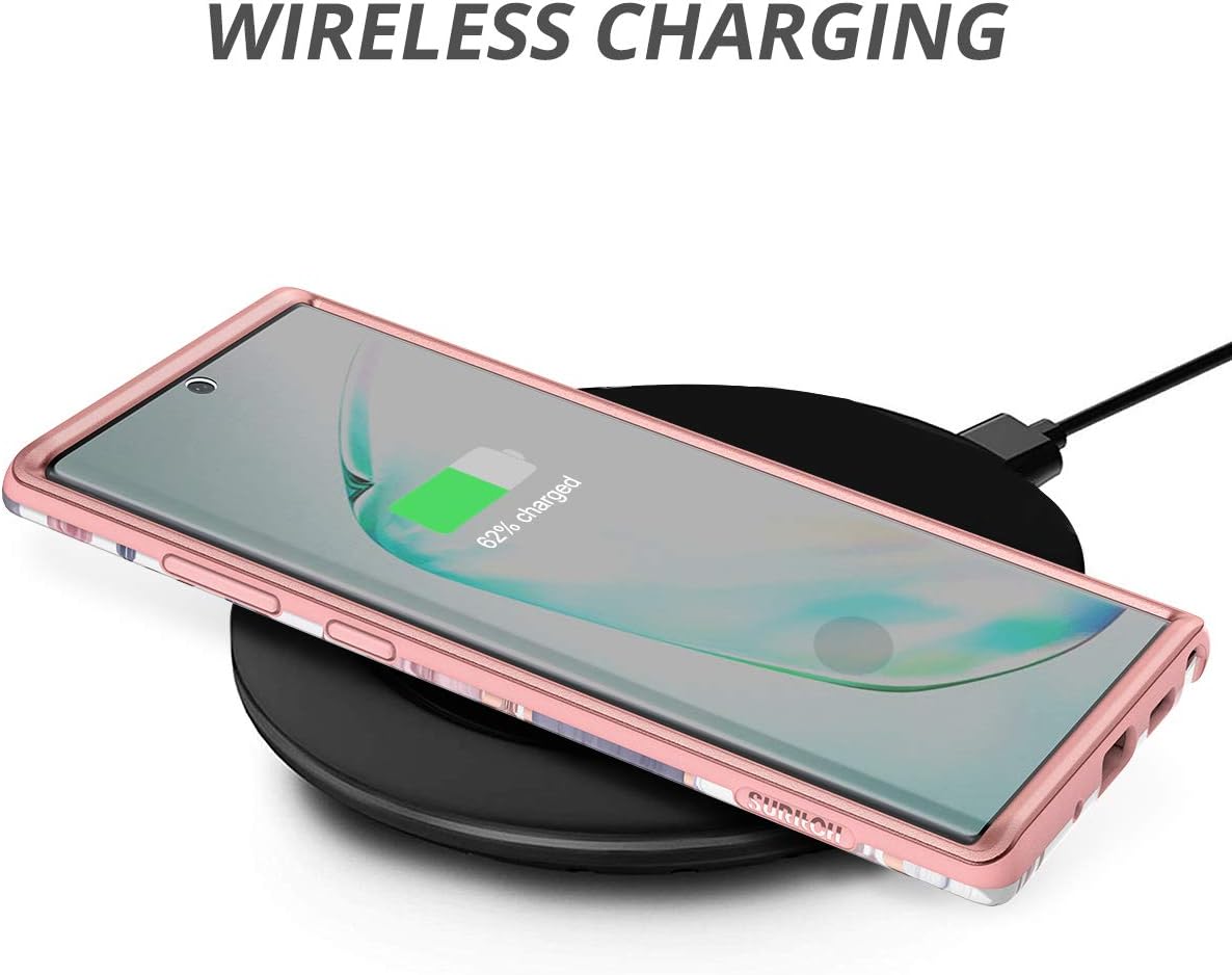 SURITCH Funda para Galaxy Note 10 Plus, protector de pantalla integrado Mármol de oro rosa, carcasa suave a prueba de golpes, resistente, híbrida de
