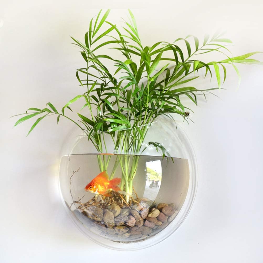 Pescado colgante de pared Pescado acrílico Pescado colgante Contenedor decorativo colgante Acuarios Tanques de burbujas de acrílico transparente