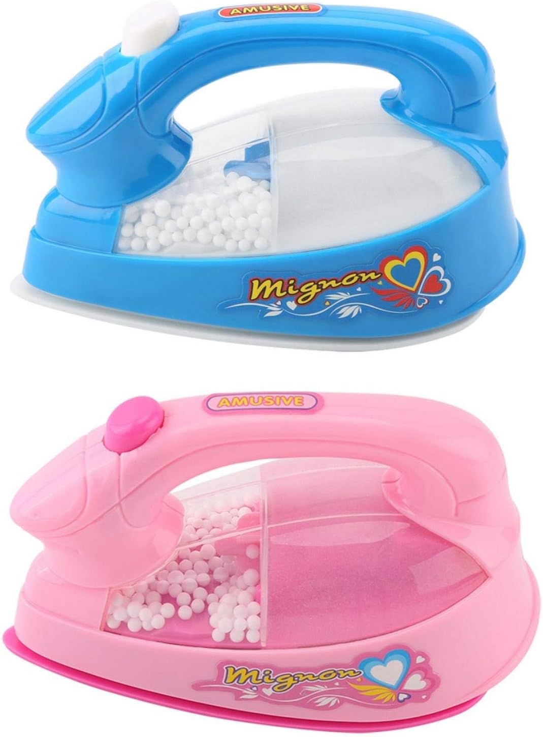 GOTOTOP Mini juguete eléctrico de hierro para niños, juguete de hierro de plástico rosa para niños, bebé, niña, juego de electrodomésticos, juguete