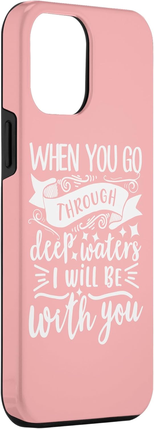 Funda de regalo motivacional para iPhone 13 Pro Max con versículo bíblico Isaías 432