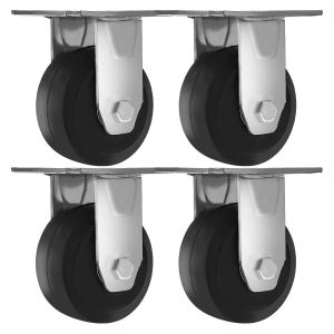 FactorDuty Juego de 4 ruedas de alta resistencia de 4 pulgadas, placa superior no giratoria, rígida, fija, papelería, molde, goma sobre hierro FactorDuty Juego de 4 ruedas de alta resistencia de 4 pulgadas, placa superior no giratoria, rígida, fija, papelería, molde, goma sobre hierro