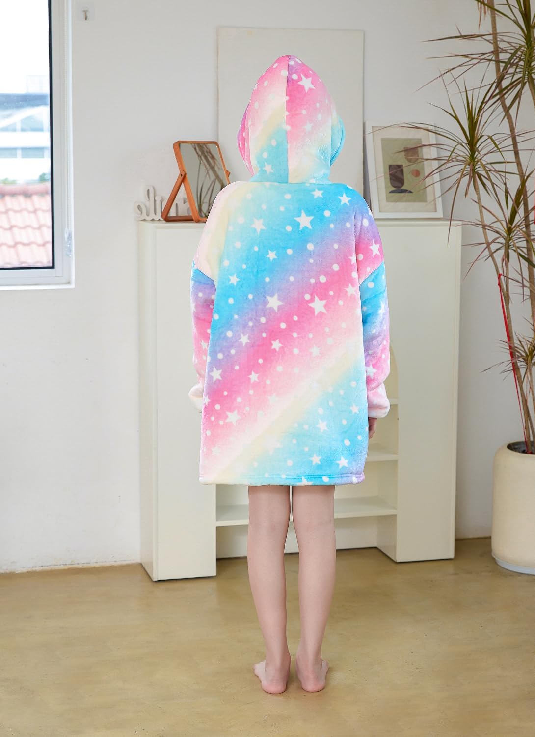 Manta con capucha unisex de animales, manta cómoda y cálida con bolsillo, para niños