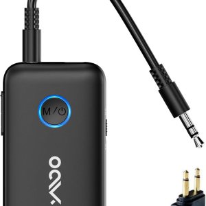 YMOO Receptor transmisor Bluetooth 5.3 B06T1 con adaptador de avión, adaptador AUX Jack de 0.138 in para avión, 22h 100 pies de largo alcance AptX YMOO Receptor transmisor Bluetooth 5.3 B06T1 con adaptador de avión, adaptador AUX Jack de 0.138 in para avión, 22h 100 pies de largo alcance AptX
