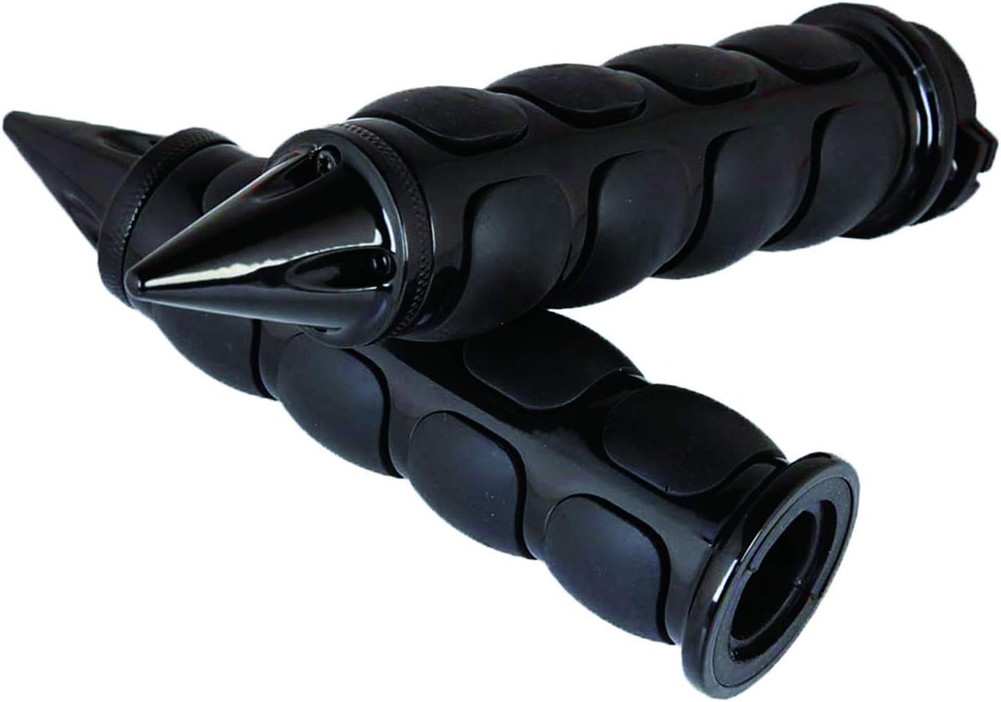 Empuñaduras de mano universales de 1 pulgada para manubrio antideslizantes de 1 pulgada de goma cromada negra para la mayoría de motocicletas,