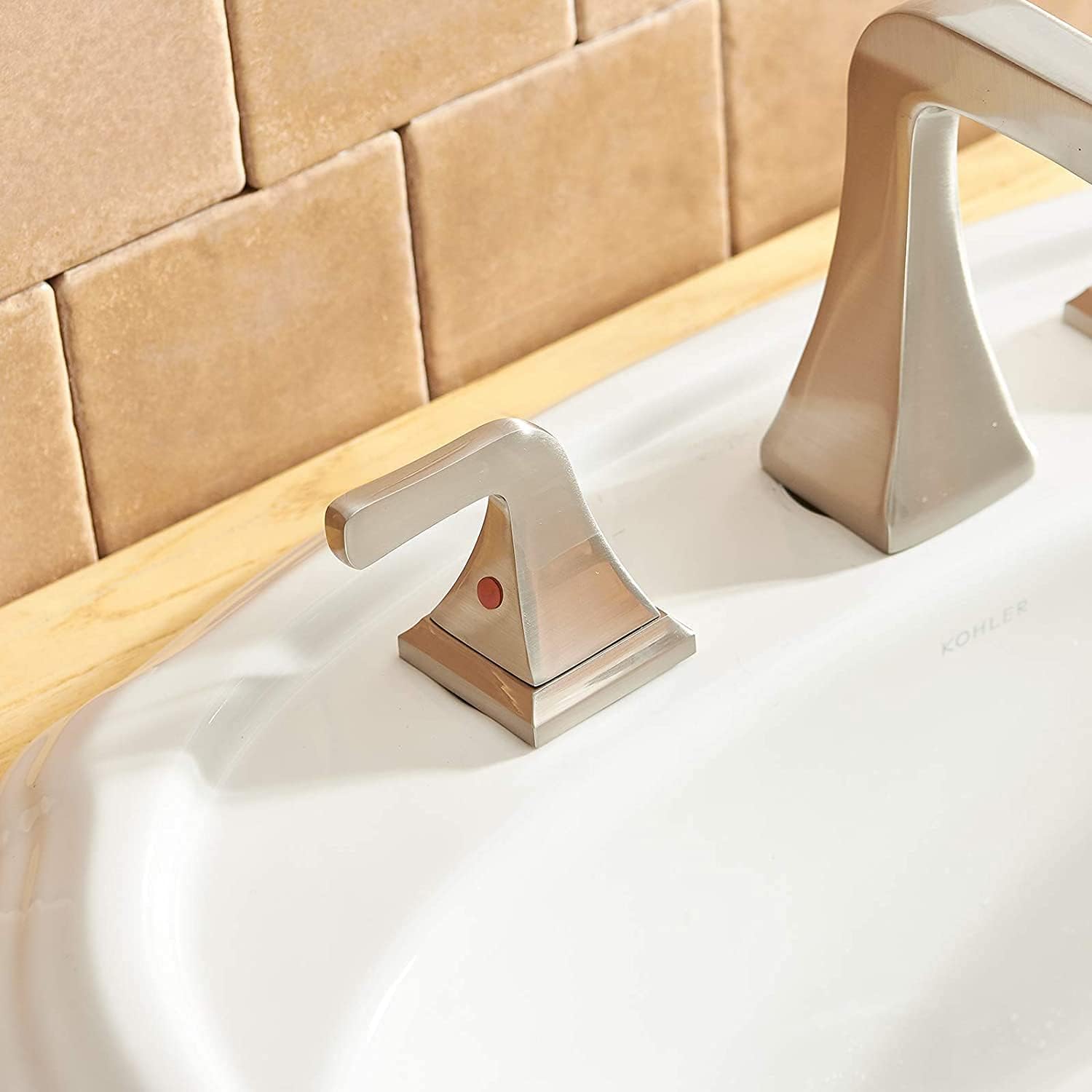 Grifo de lavabo de baño de 3 agujeros, latón con dos asas, grifo ancho de 8 pulgadas con drenaje emergente, grifos de baño y manguera de suministro