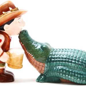 Pacific Giftware Croc Crocodile and Outback Bloke Cowboy – Juego de salero y pimentero magnético, SP Pacific Giftware Croc Crocodile and Outback Bloke Cowboy – Juego de salero y pimentero magnético, SP