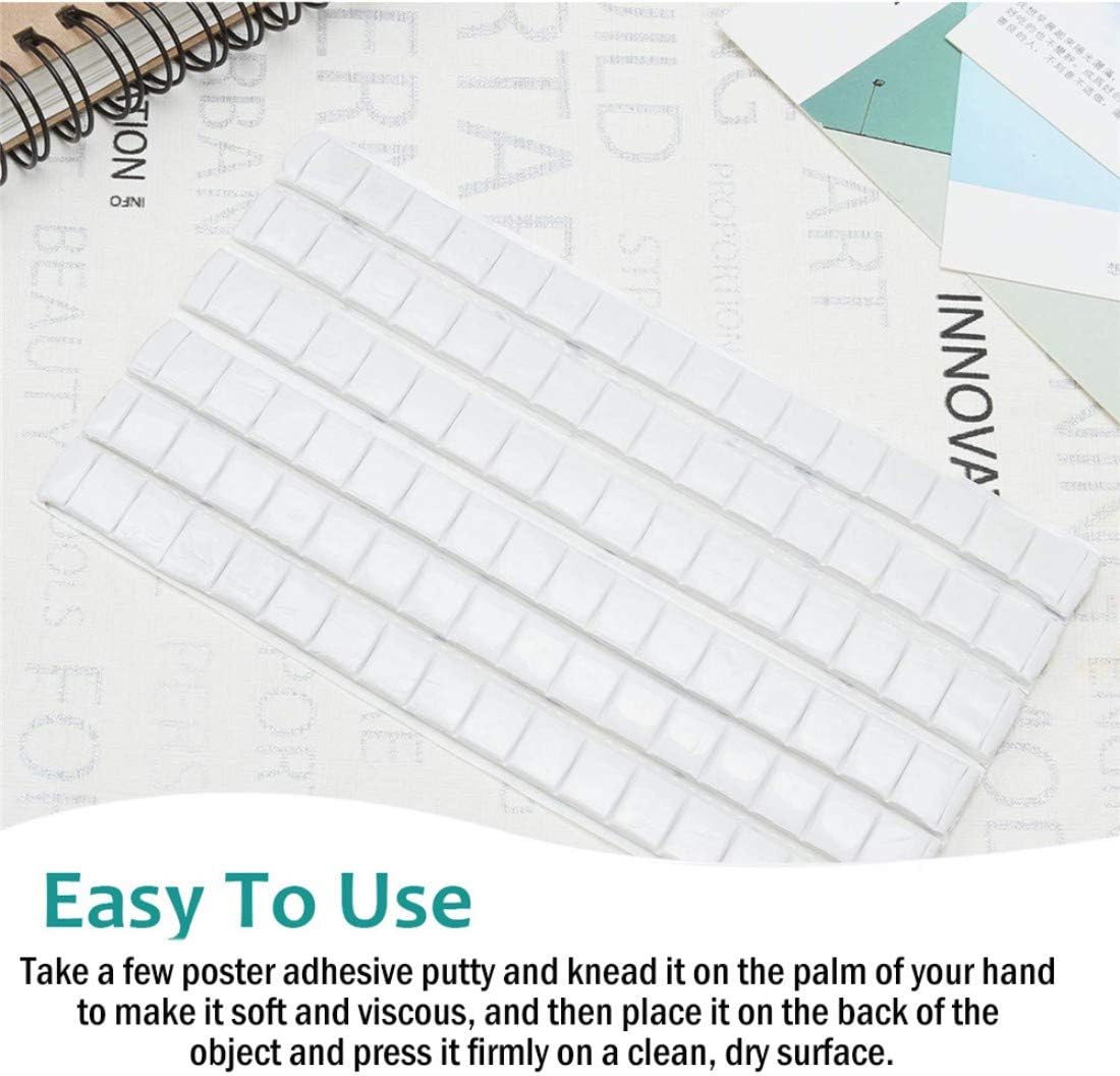 240 Pieces Removable Adhesive Poster Putty Reusable Multipurpose Mounting Tacky Putty for Hanging Pictures Poster Art Photography (White)