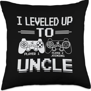 leveled, Uncle who Loves Video Games Throw Pillow, 18×18, Multicolor leveled, Uncle who Loves Video Games Throw Pillow, 18×18, Multicolor