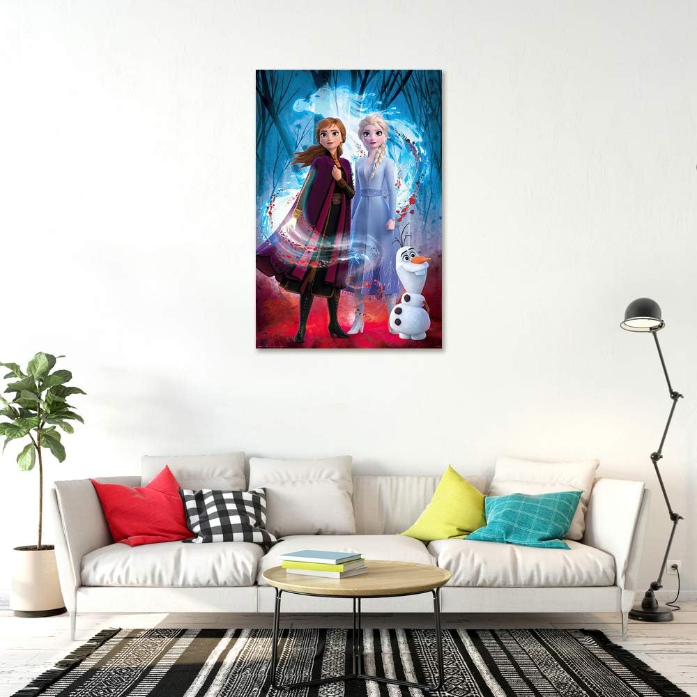 POSTER STOP ONLINE Frozen 2 – Póster de la película (Anna, Elsa & Olaf – Espíritu guía) (tamaño 24 x 36)