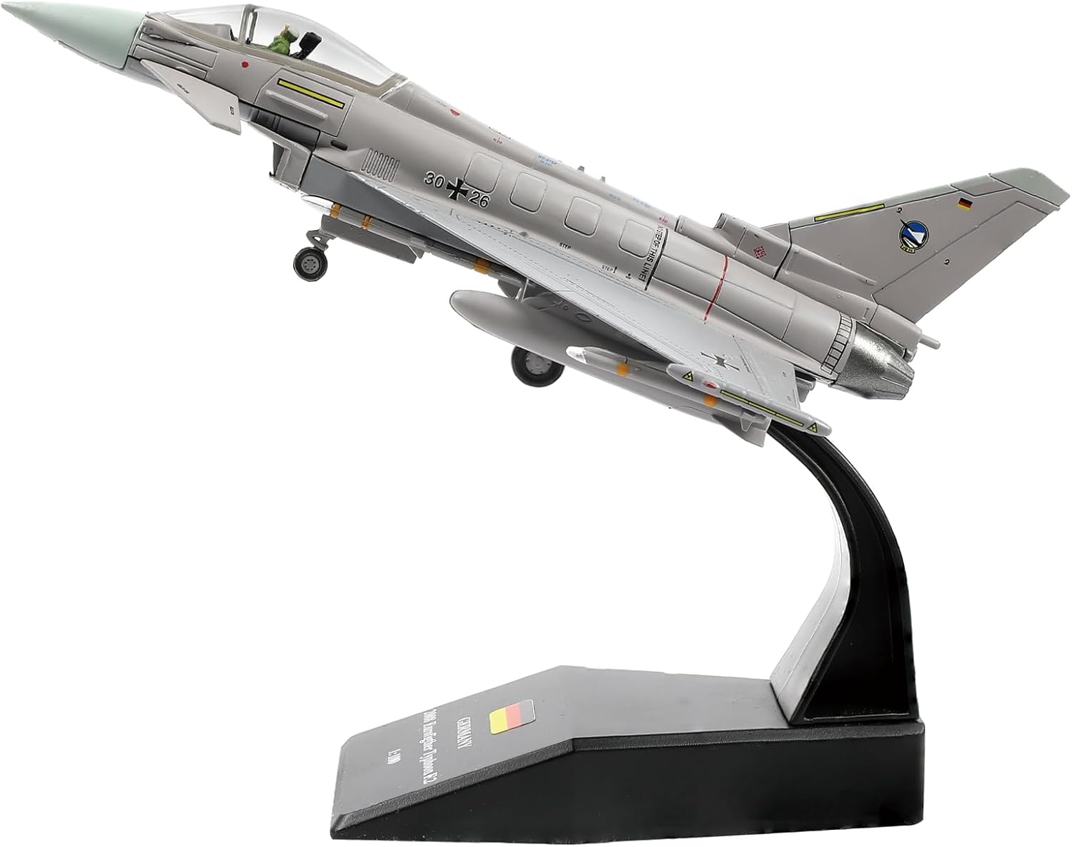 1100 Eurofighter Typhoon EF-2000 German Jet Fighter Modelo de avión fundido a presión para colección de exhibición o regalo