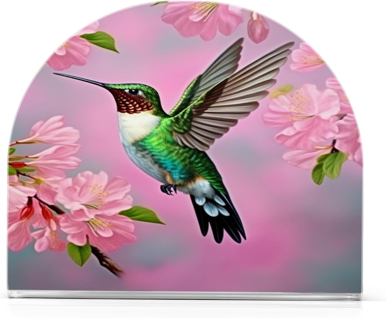 Servilleteros de colibrí y flor de cerezo para mesas, servilleteros de acrílico transparente, servilleteros de cóctel para cocina, restaurante, bar,