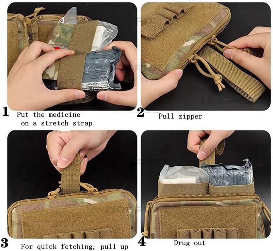 Hdlsina Kits tácticos de primeros auxilios cinturón bolsa médica administrador EMT ayuda emergencia trauma bolsa organizador torniquete titular