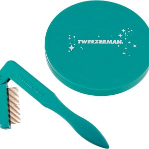 Tweezerman Majestic – Juego de espejo y peine iLashcomb turquesa Tweezerman Majestic – Juego de espejo y peine iLashcomb turquesa