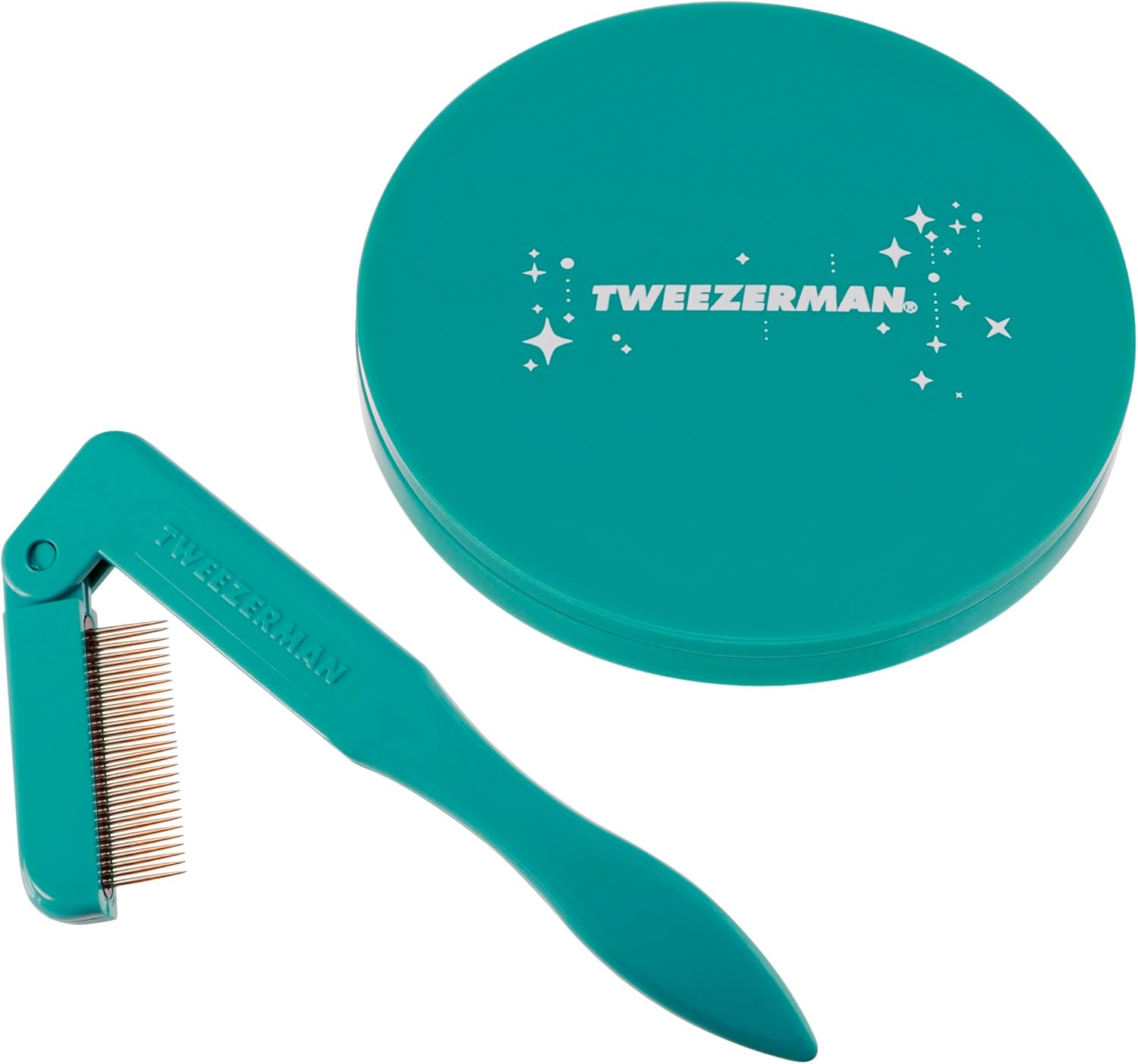 Tweezerman Majestic – Juego de espejo y peine iLashcomb turquesa