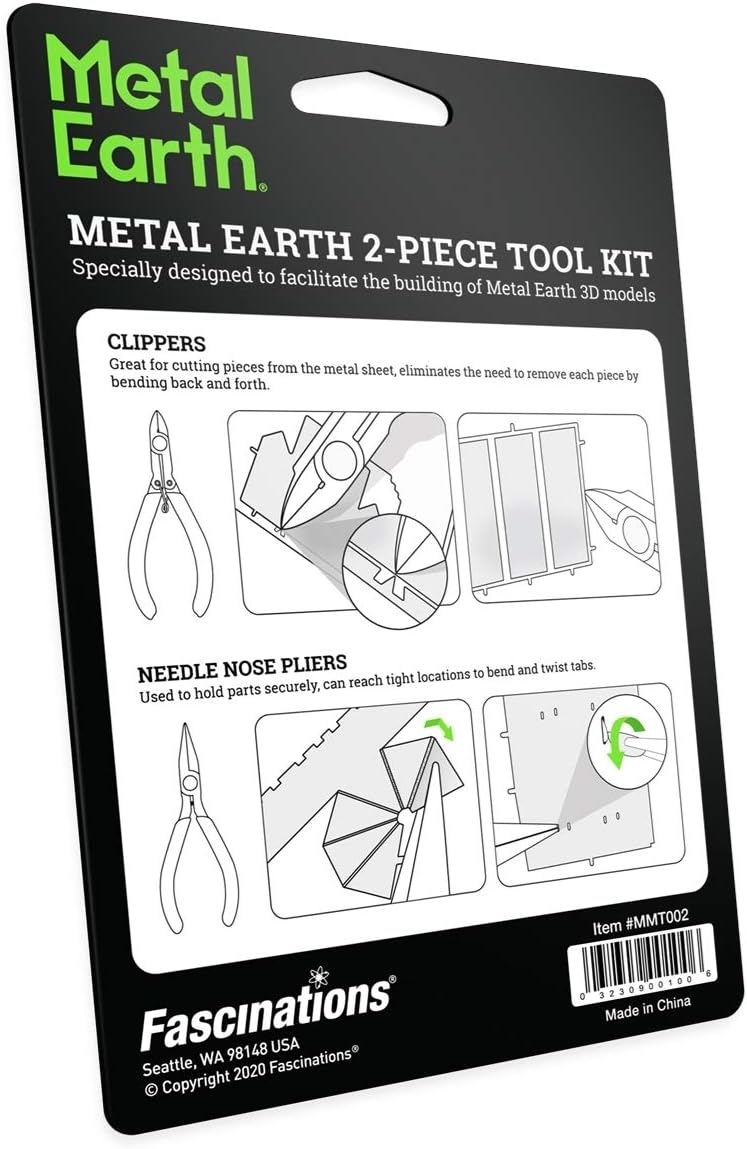 Fascinations Metal Earth – Kit de herramientas de 2 piezas de diseño mejorado – Clippers – Alicates de punta de aguja