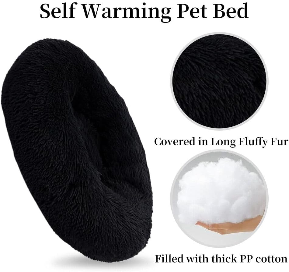 Camas para gatos de interior  Cama para gatos lavable de 2024 pulgadas, camas para perros pequeños y medianos, antiansiedad, cama redonda de felpa