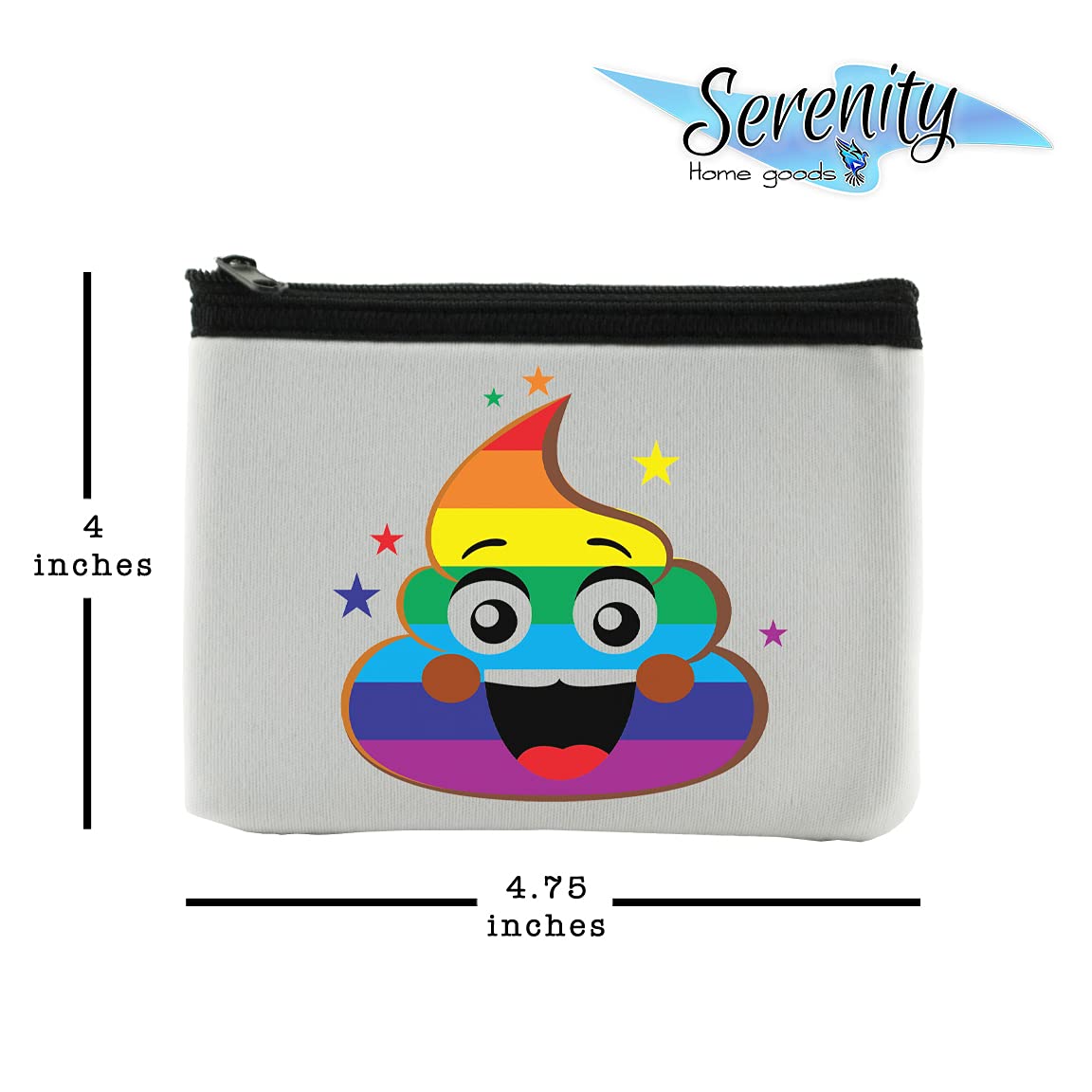 Pride Rainbow Poopmoji Coin Purse Wallet Pouch For Women  Small Card Change Bag With Zipper  Mini Travel Purse For ID Case  Makeup Card Novelty Bag
