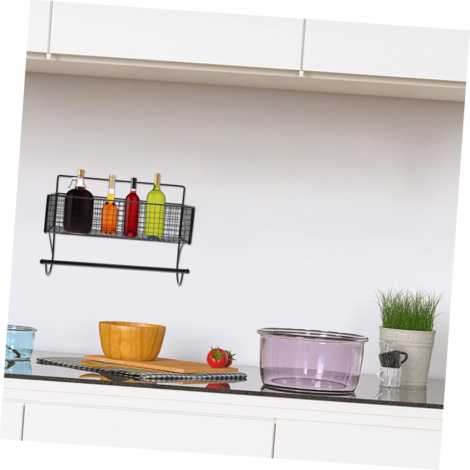 Cabilock Estante de almacenamiento para papel higiénico, estante de almacenamiento de baño, cesta de rejilla, organizador de pared, cesta