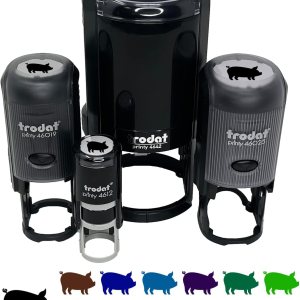Pig Sideview – Sello de goma autoentintado de animales de granja para sellar planificadores de manualidades, mini de 12 pulgada, tinta negra Pig Sideview – Sello de goma autoentintado de animales de granja para sellar planificadores de manualidades, mini de 12 pulgada, tinta negra