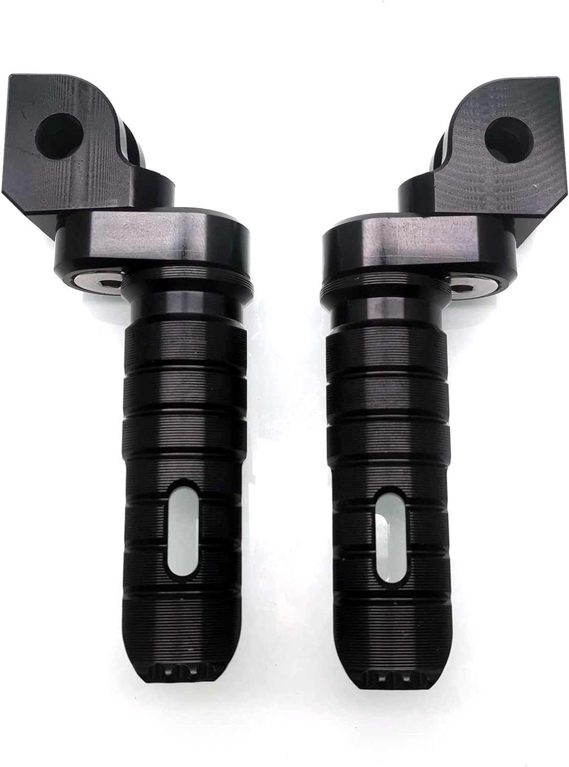 MZS Estriberas para motocicleta, estriberas delanteras para jinete, pedal de descanso ajustable de aluminio negro compatible con GROM Monkey CBR 600