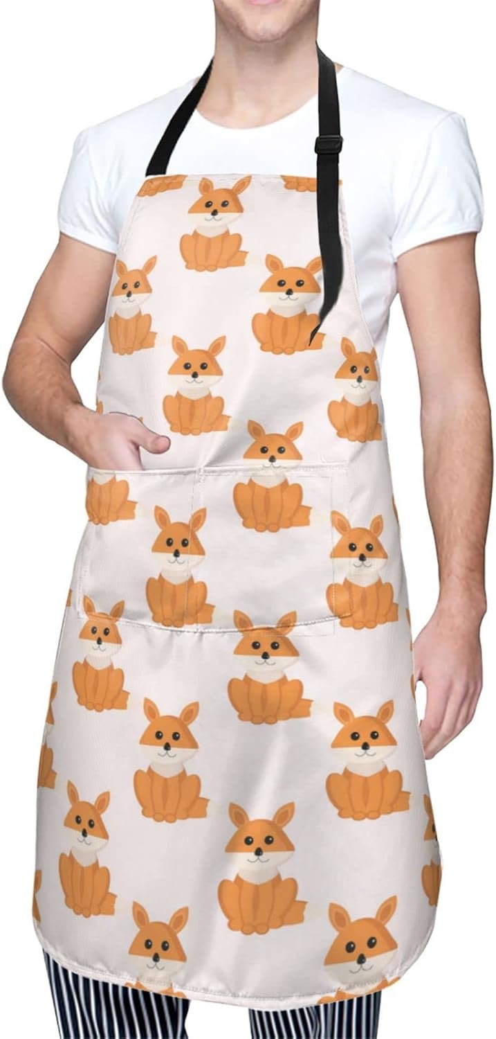 Delantales para mujer con bolsillos, delantal de chef ajustable, correa para el cuello, delantal de cocina impermeable