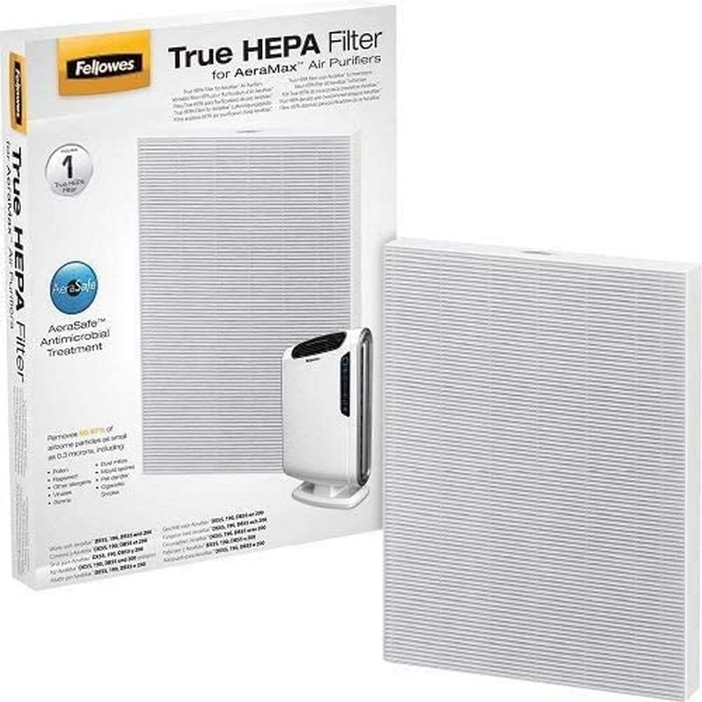 Fellowes AeraMax 200 Purificador de aire True HEPA Filtro de repuesto auténtico con tratamiento antimicrobiano AeraSafe (9287101)