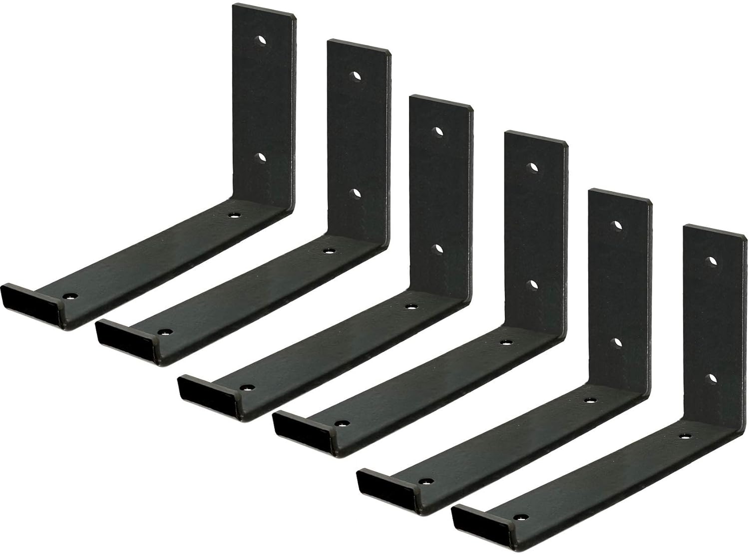 Soportes de estante de 10 pulgadas en J para estantes, soportes rústicos para estantes, soportes de estante de hierro con gancho, soporte de estante