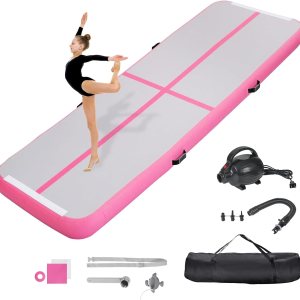 Inflatable Gymnastics Air Tumbling Track Mat 10ft 13ft 16ft 20ft, Air Tumble Track Mat with Electric Air Pump for Home Use Training Cheerleader Yoga Inflatable Gymnastics Air Tumbling Track Mat 10ft 13ft 16ft 20ft, Air Tumble Track Mat with Electric Air Pump for Home Use Training Cheerleader Yoga