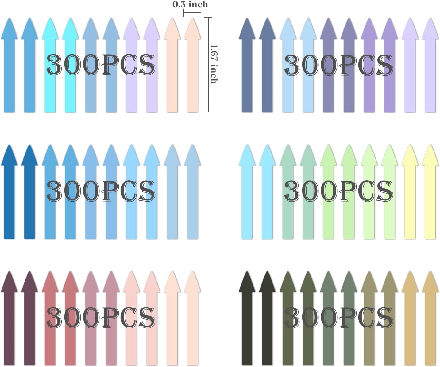 1200 pestañas adhesivas de colores reutilizables, banderas de flecha transparentes para anotar libros, marcadores de página translúcidos, pestaña de