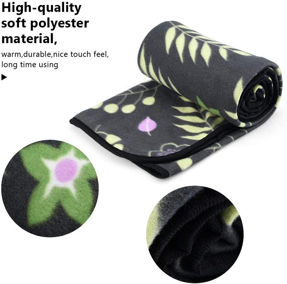 forestfish Manta de forro polar, acogedora y suave, portátil, compacta para viajes largos en coche, avión, tren, 60 x 40 pulgadas, flor
