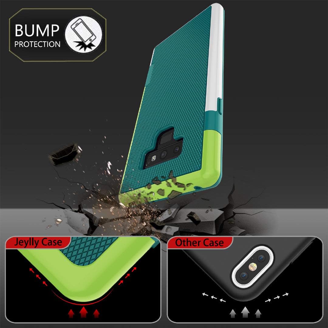 Jeylly Funda delgada para Samsung Galaxy Note 9, híbrida antideslizante de impacto, a prueba de golpes, linda, flexible, suave, TPU duro, elegante,