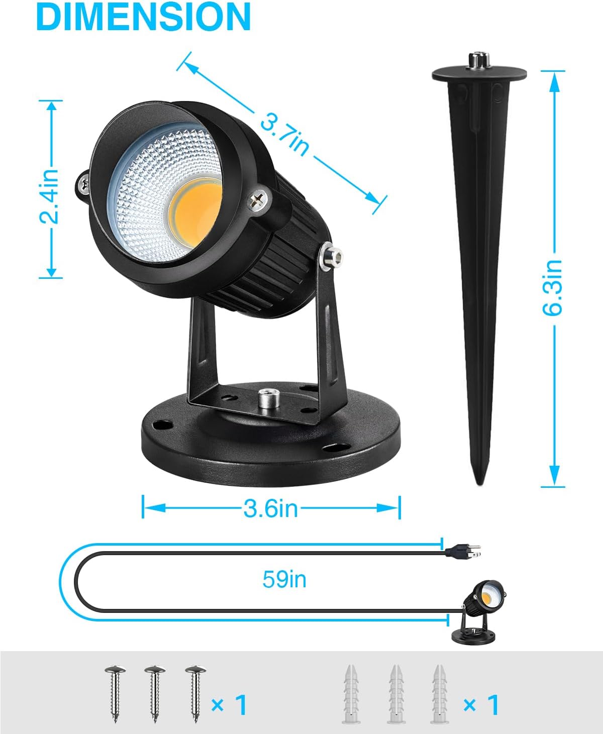 SUNVIE Iluminación al aire libre del atardecer al amanecer 120 V, focos LED de paisaje al aire libre con sensor de fotocélula luces impermeables