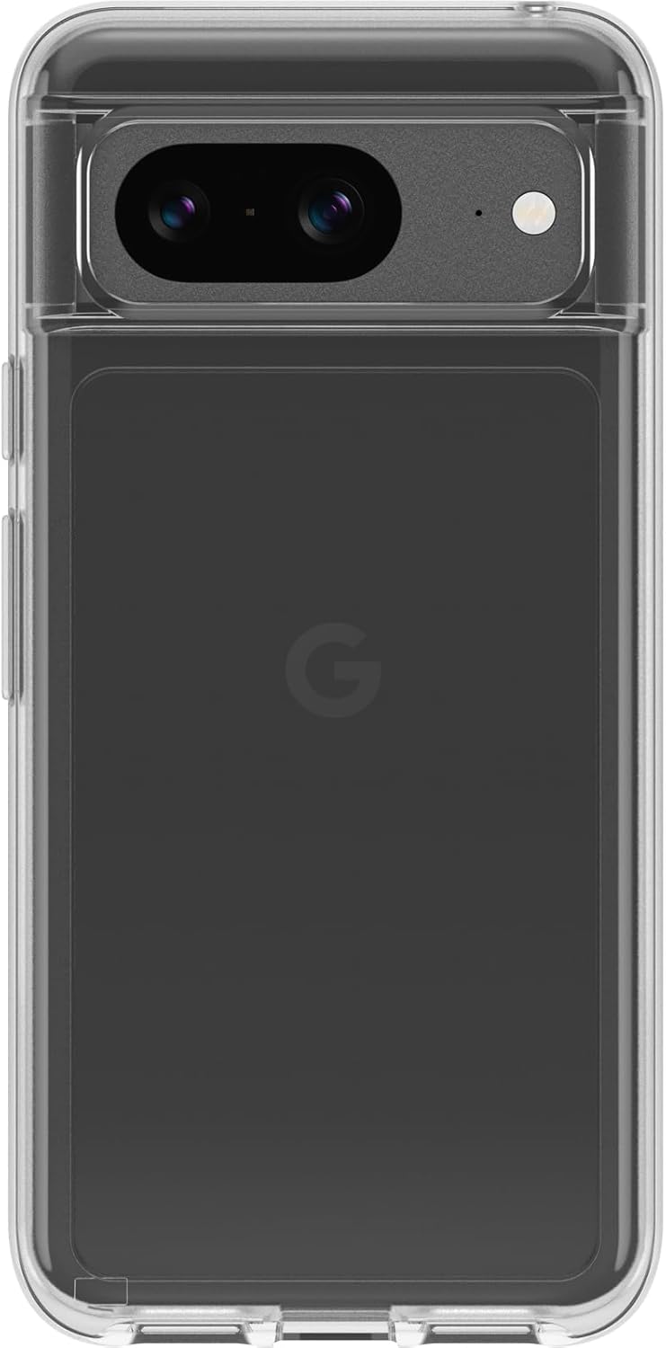 OtterBox Funda transparente para Google Pixel 8 Symmetry Series transparente, ultra elegante, compatible con carga inalámbrica, bordes elevados que