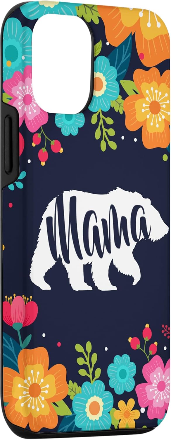 Funda floral para iPhone 13 Mama Bear