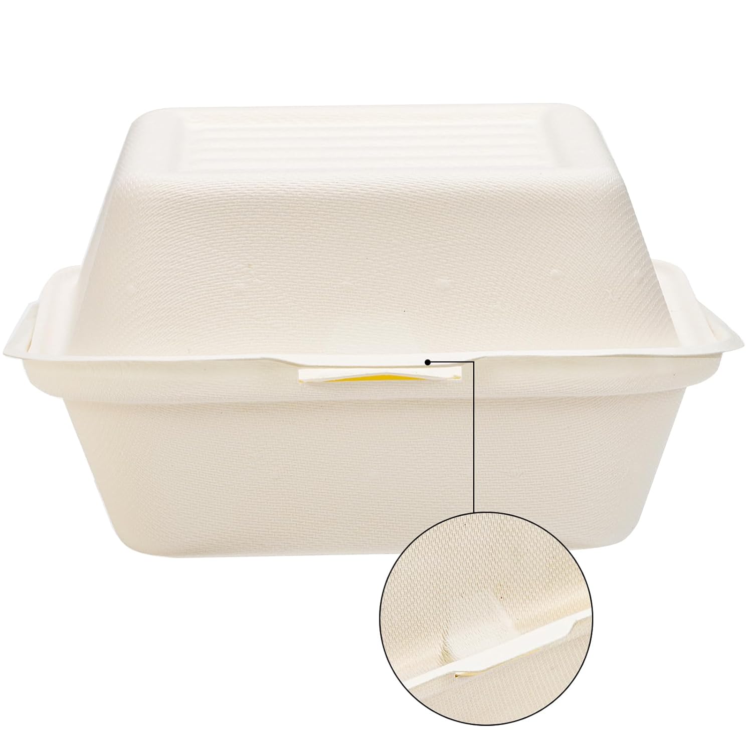 Peohud Paquete de 100 recipientes de comida para llevar, 6 x 6 pulgadas, desechables, caja ecológica para llevar, para hamburguesas, pasteles,