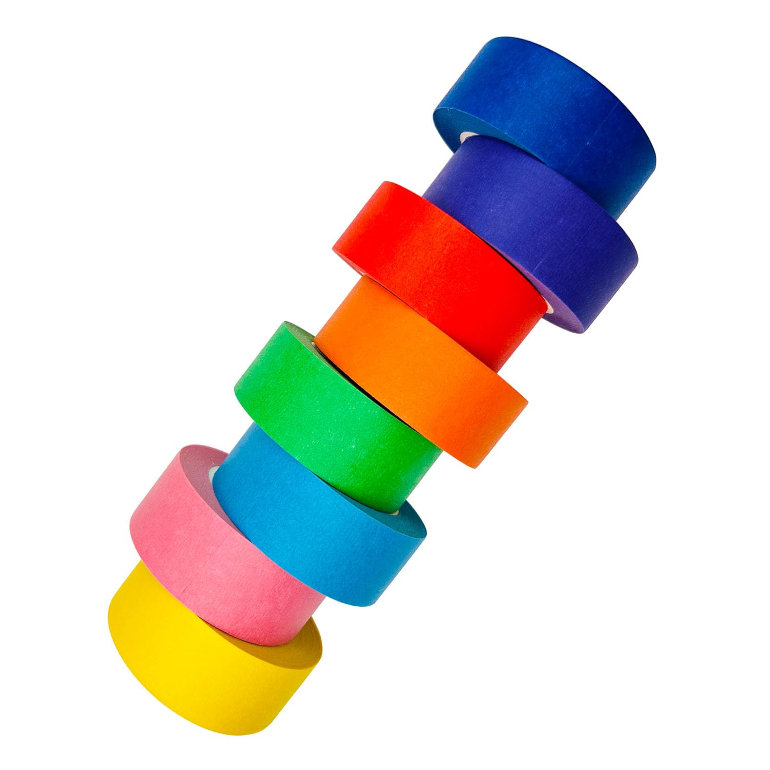 8 cintas adhesivas de colores para pintores, 1 pulgada x 16.4 yardas, cintas de arte coloridas de arcoíris, suministros de arte para niños, ideal