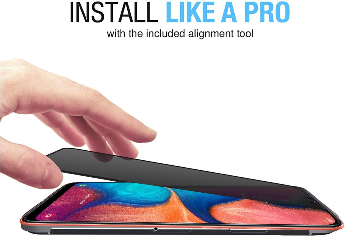 Anbzsign – Protector de pantalla de privacidad para Samsung Galaxy A20, cobertura completa, antiespía, privacidad 9H, dureza 9H, vidrio templado