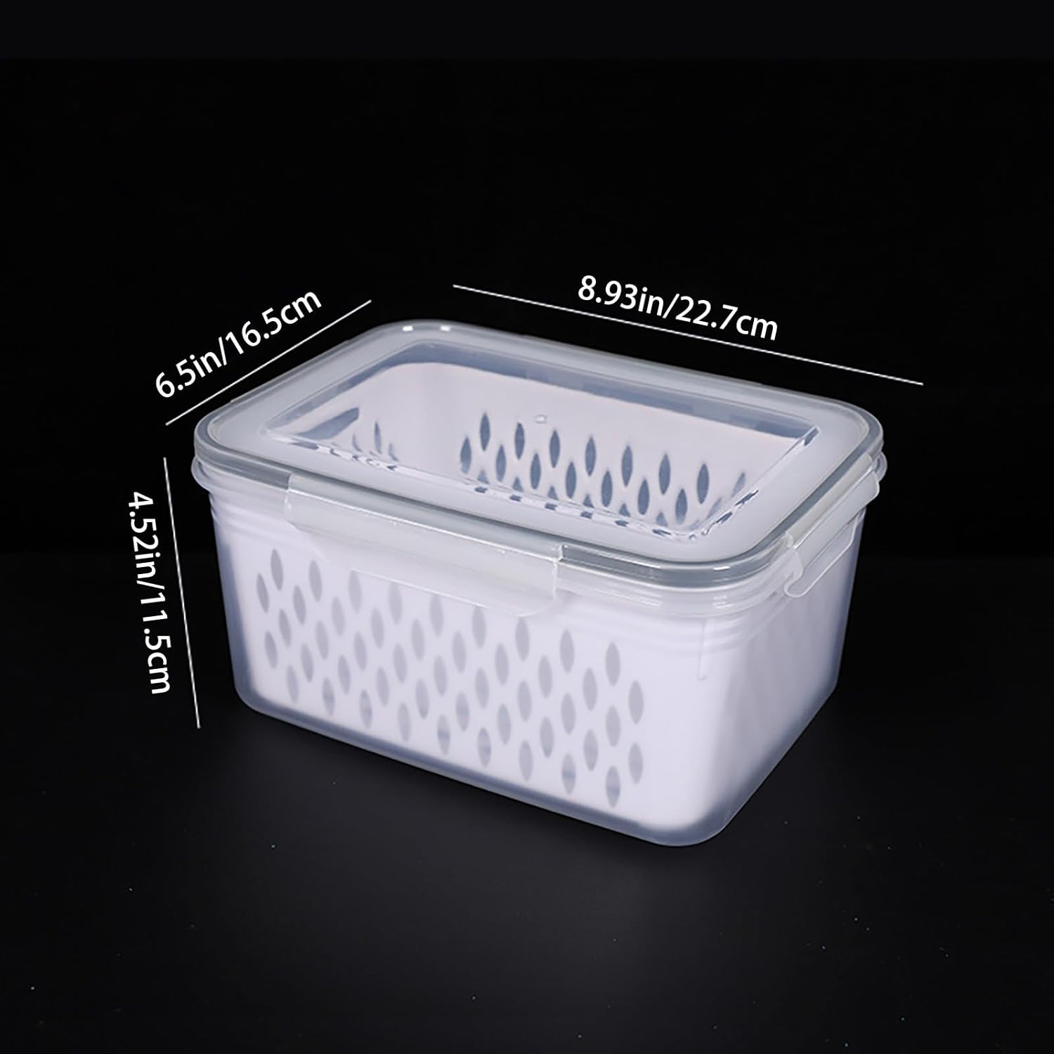 Contenedores de almacenamiento de frutas para refrigerador con tapas y asas, paquete de 3 recipientes herméticos sin BPA a prueba de fugas,